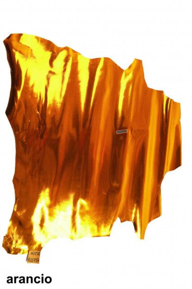 Fuchsia/yellow/orange mirror metallic leather hides smooth goatskins stiff genuine leather skins for crafting