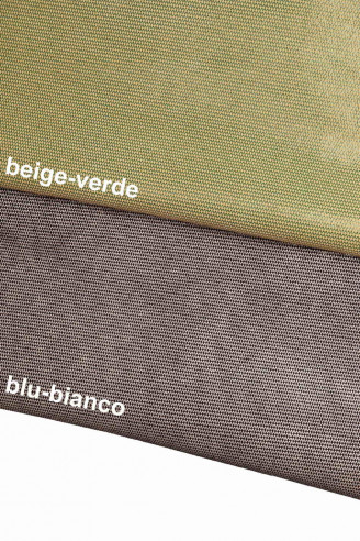 blue/ beige GEOMETRIC printed suede -metallic  zig zag texture on velour hides -shiny skins -soft goat