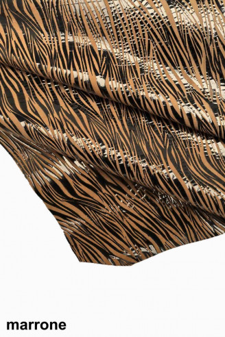 CAMOSCIO zebrato - pellame scamosciato con stampa zebrata colore nero -pelle stampata zebra - cuoio morbido