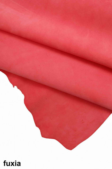 Pink/purple/orange/pink SUEDE LEATHER hide, super softskins velour and silky goatskin good writing temp suede