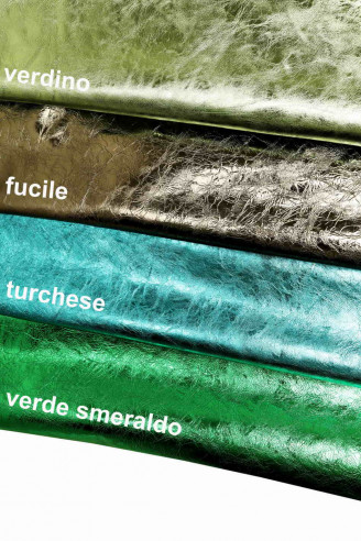 METALLIC PEWTER GRAY rough Italian Goatskin Goat leather material
