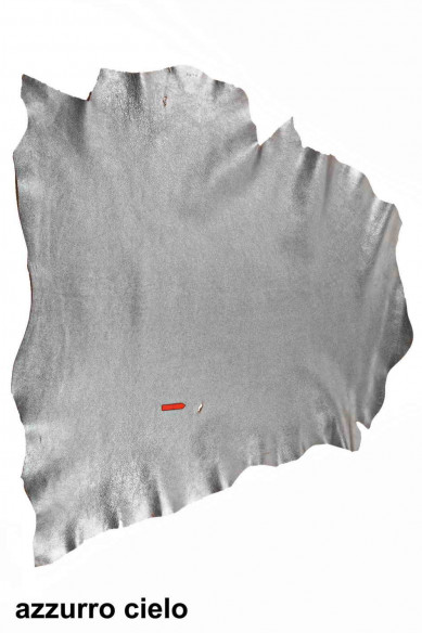 Orange/blue leather hide lamb metallic grainy wrinkled lambskin chocolate paper effect sheepskin vintage genuine italian skin