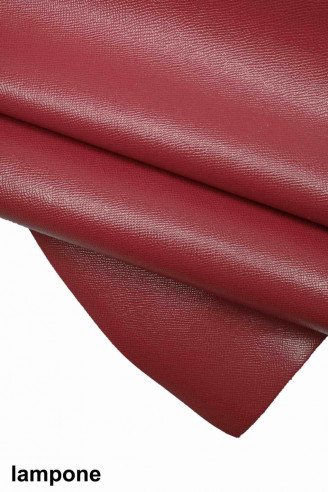 Genuine leather hide calfskin yellow/red/raspberry/turquoise  embossed saffiano print calf, stiff cowhide cow italian skins