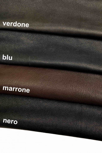 Genuine leather goat skin verde/brown/blue/black goatskin grainy textured print shiny soft distressed italian hides for crafting
