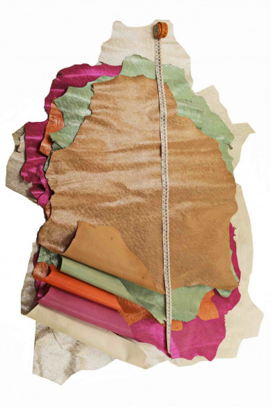 PRINTED soft LEATHER, metallic goatskin, dots printed hide, italian soft skin,silver,taupe,red coral,fuchsia,green