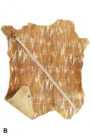 TIE DYE printed hair on hide leather,abstract textured hair on cow- splashed hair on cow, italian leather