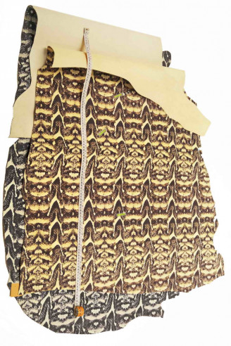 PELLE STAMPA pitone astratta beige e...