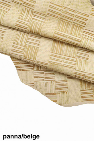 HAIR on HIDE leather -geometric print...