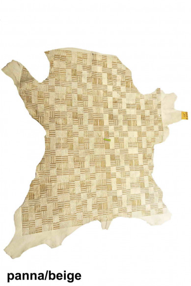 PELLE di CAVALLINO stampa geometrica pellame di cavallino stampa quadrati con righe, molto morbido, look sportivo