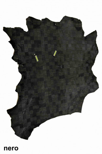 PELLE di CAVALLINO stampa geometrica pellame di cavallino stampa quadrati con righe, molto morbido, look sportivo