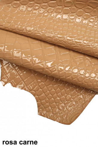 CROCODILE PRINT hide calfskin cream...