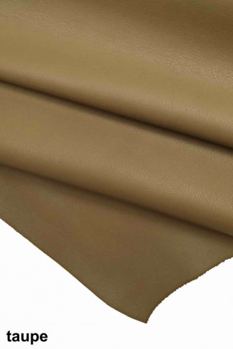 Italian leather, solid color milled half calfskin, with light natural grain, 2 colors available