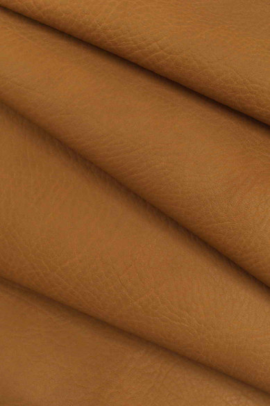 PELLE OPACA vintage, capra gommata colore marrone, pellame con grana stampata per artigiani, vera pelle italiana