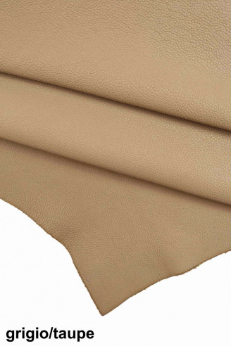 FULL GRAIN grey taupe pebble leather...