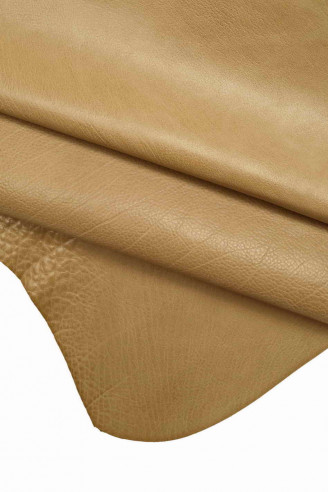 NATURAL calf leather-light taupe skin, vintage cowhide, soft temp, italian leather for crafter