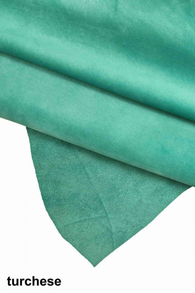 SUEDE calfskin leather pink/brown/turquoise colors soft quality velour leather for bags calf