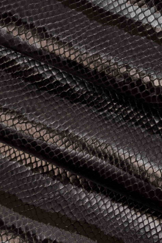 BLUE/black PYTHON, genuine leather...