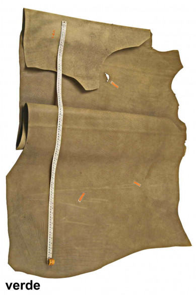 PELLE stampa ELEFANTE - nocciola -marrone -verde vitello super vintage-pellame rustico vintage poco lucido, rigido
