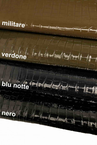 BLACK embossed CROC hide military...