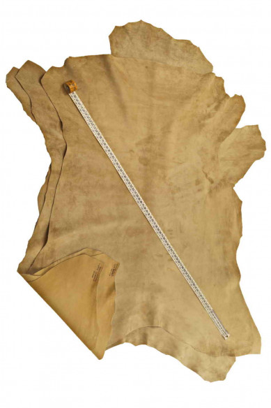 BEIGE SUEDE leather hide, soft skin goat suede leather for craft, silky leather
