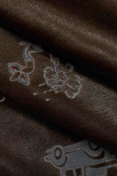 FANCY HAIR on  Italian  cow leather, printed hide,textured skin -rare pattern  hair on calfskin