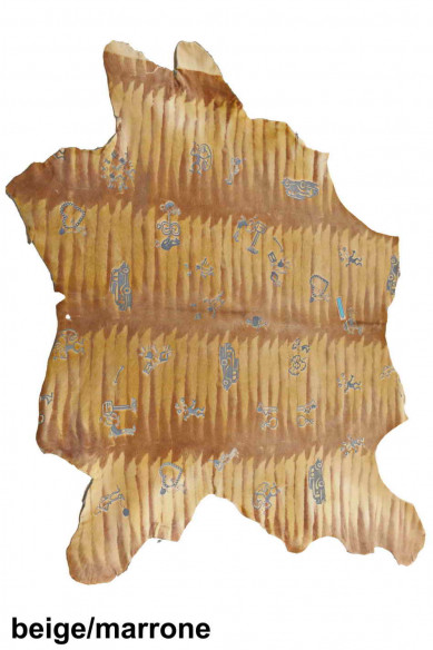 FANCY HAIR on  Italian  cow leather, printed hide,textured skin -rare pattern  hair on calfskin