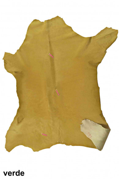 WHITE HAIR on cow leather green, solid color brown leather, italian hide, leather for craft