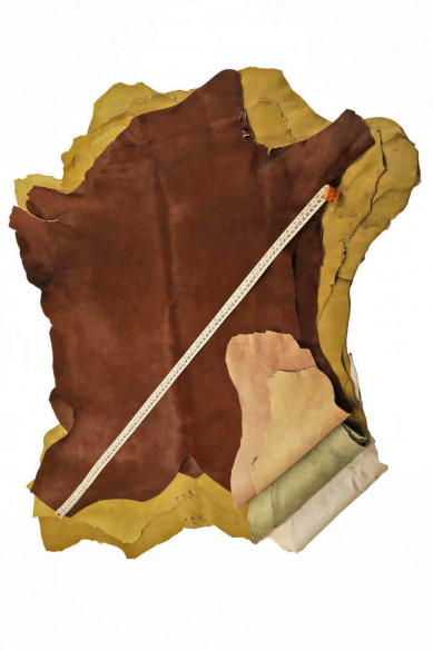 WHITE HAIR on cow leather green, solid color brown leather, italian hide, leather for craft