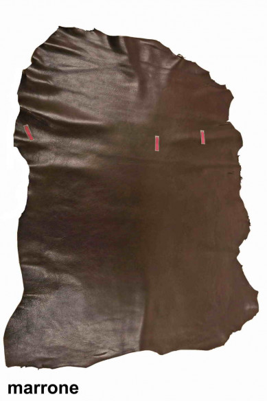 BROWN/green SHEEPSKIN lambskin soft hide, smooth solid color sheep semi-glossy, soft hides for crafts