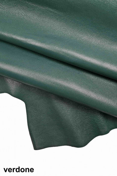 BROWN/green SHEEPSKIN lambskin soft hide, smooth solid color sheep semi-glossy, soft hides for crafts