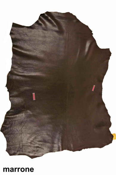 BROWN/green SHEEPSKIN lambskin soft hide, smooth solid color sheep semi-glossy, soft hides for crafts