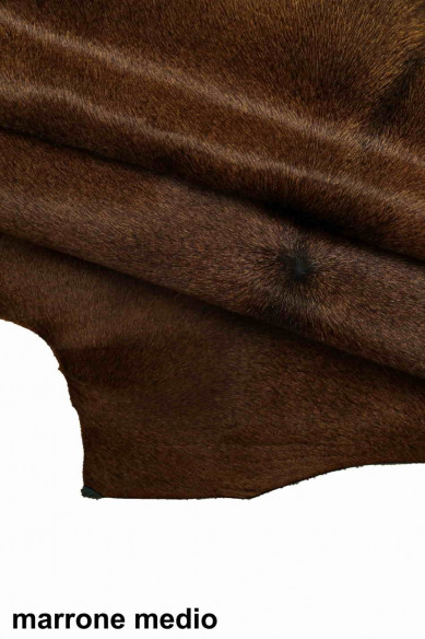 HAIR ON hide leather - solid color - leather hide with hair on, melangé, soft