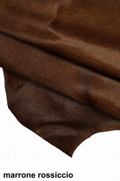 HAIR ON hide leather - solid color - leather hide with hair on, melangé, soft