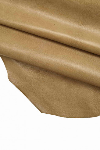 Italian leather, beige / taupe goat with irregular grain and visible veins, shiny, soft, vintage / sporty look