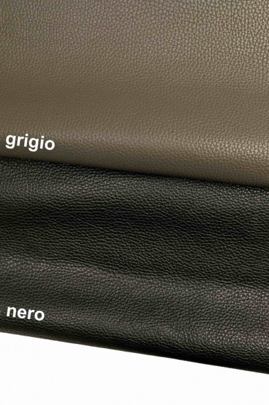 Pellame GRIGIO stampa grana DOLLARO, vitello semi lucido, sportivo, pelle morbida 1.2 - 1.4 mm