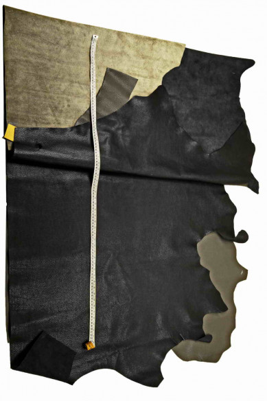 Pellame GRIGIO stampa grana DOLLARO, vitello semi lucido, sportivo, pelle morbida 1.2 - 1.4 mm