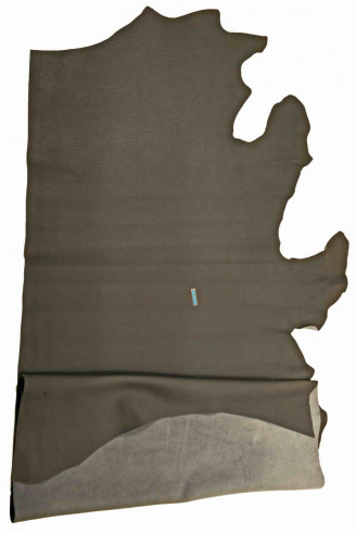 Italian leather, gray half calfskin...