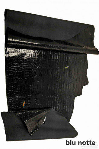 BLACK embossed CROC hide military...