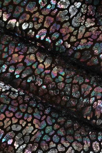 HOLOGRAPHIC LEOPARD leather hide,...