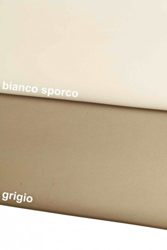 Italian leather, solid color milled half calfskin with light and irregular grain, matt, soft, sporty look, 2 colors available