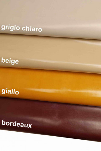PREMIUM Full grain Italian Calf Leather upholstery calfskin beige/yellow/light grey/burgundy cowhide genuine