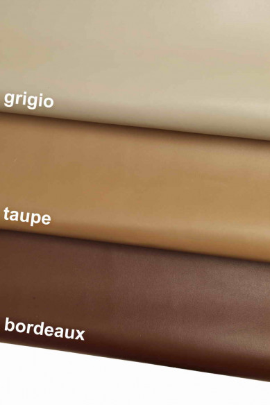 PREMIUM Full grain top Italian Calf Leather upholstery calfskin  taupe/grey/burhundy  cowhide genuine solid color