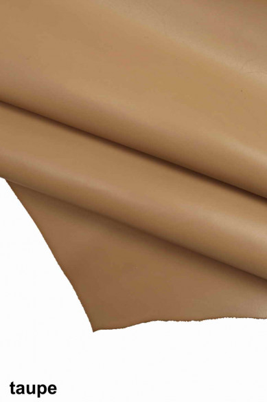 LEATHER for SEWING cream /white/taupe mud smooth full grain calf genuine tanned material  5 colors available