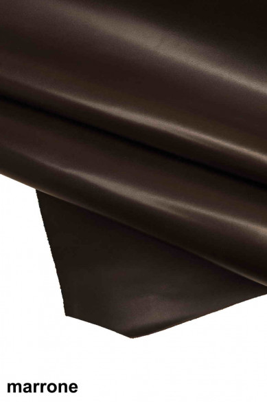 GENUINE HIDE calf, brown burgundy smooth calfskin, quite shiny, medium softness cowhide, classic italian skins for crafting