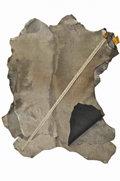 STEEL METAL hair on leather hide, geometrical printed metallic pony calfskin, engraved textured soft cowhide