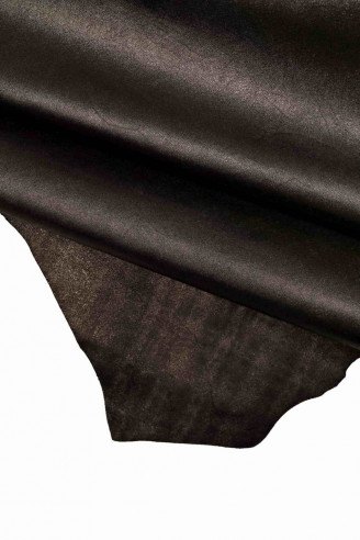 BLACK SUEDE leather goatskin metallic textured goat shiny print italian skins for crafting