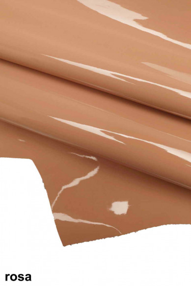Grey/ brown/ brick patent leather lacquer skin goatskin, cowhide, calfskin, shiny, genuine italian hides for crafting