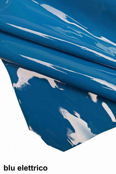 Grey/blue/black PATENT leather LACQUER skins goatskin calfskin cowhides shiny calf genuine italian hides for crafting