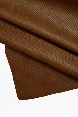 BROWN PRINTED cowhide - tiny squares...