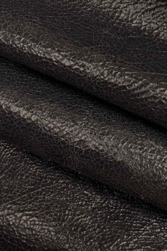 Black Distressed Genuine Upholstery Leather